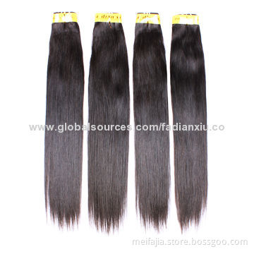 High-quality Silky Straight Wavy Remy Hair Extensions, 100% Virgin Peruvian Human Hair Weave